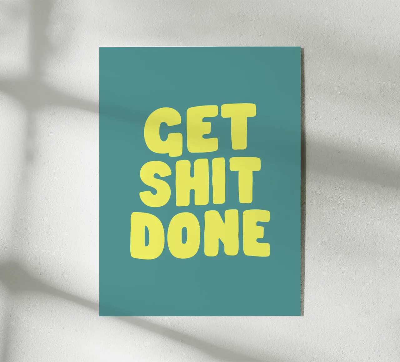 Get Shit Done Typografie Design en jaune et vert plexiglas de THE MOTIVATED TYPE