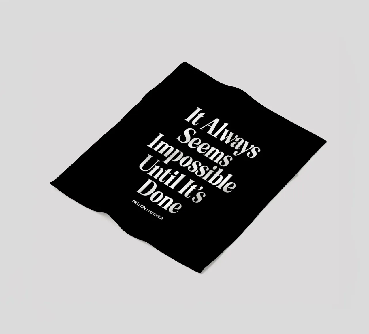 It Always Seems Impossible Until It's Done Typografie Design fleece blanket by THE MOTIVATED TYPE