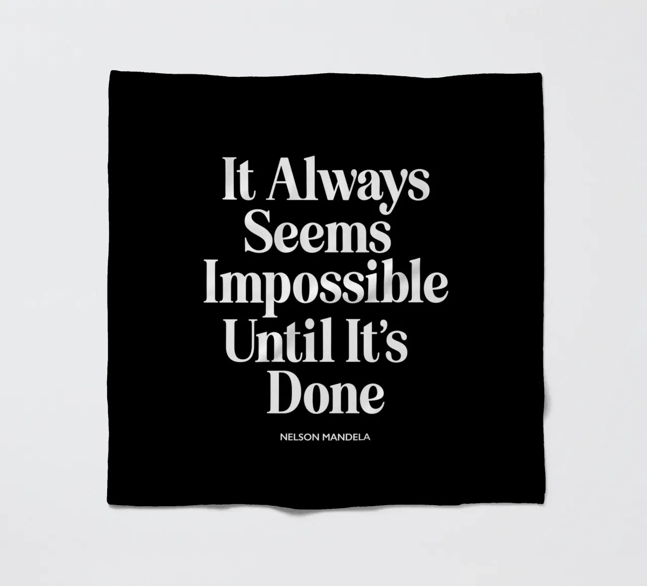 It Always Seems Impossible Until It's Done Typografie Design fleece blanket by THE MOTIVATED TYPE
