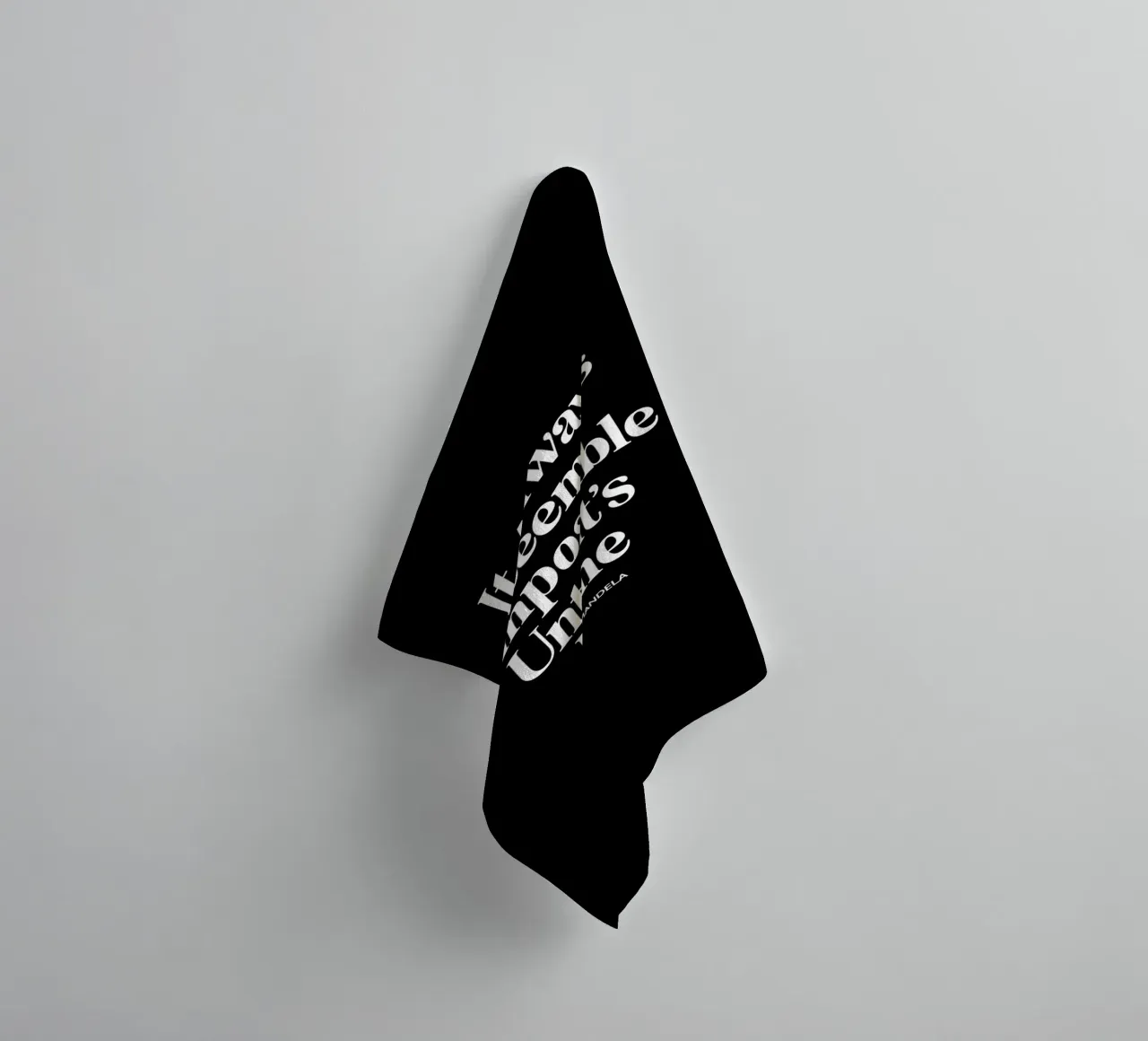 It Always Seems Impossible Until It's Done Typografie Design towel by THE MOTIVATED TYPE