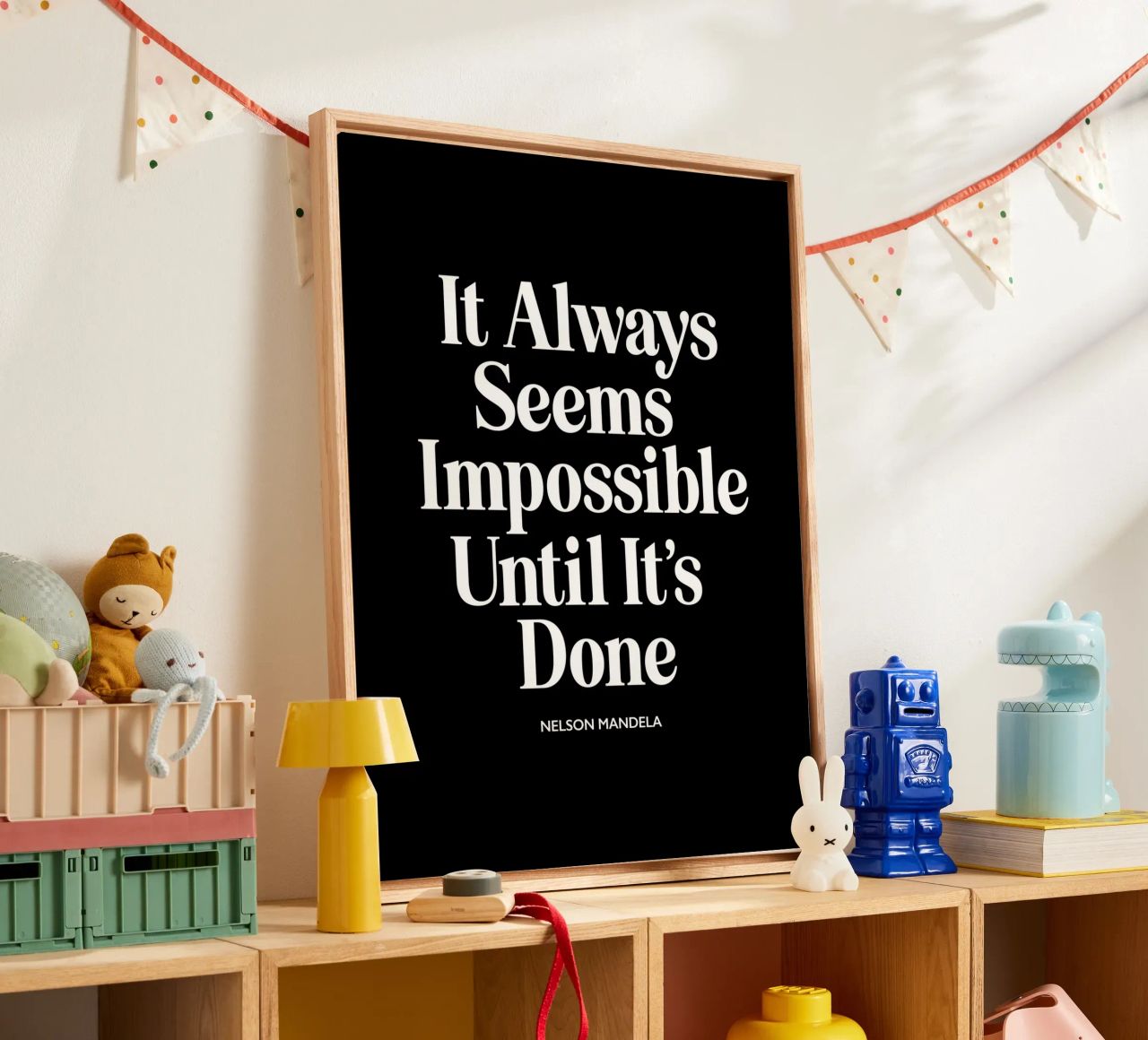 It Always Seems Impossible Until It's Done Typografie Design canvas by THE MOTIVATED TYPE