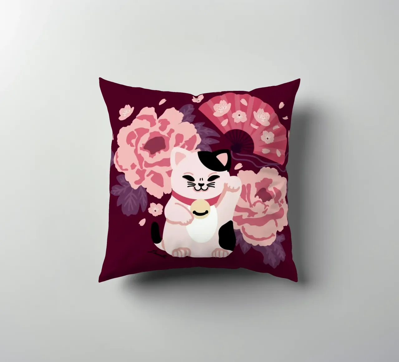 Maneki Neko cuscino da Lauretti Print