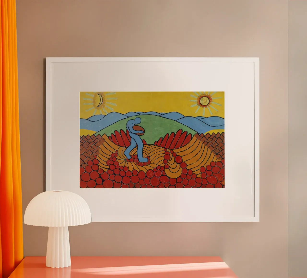Wilhelm Morgner - Contadino seminatore blu poster con telaio in plastica da ARTOTHEK