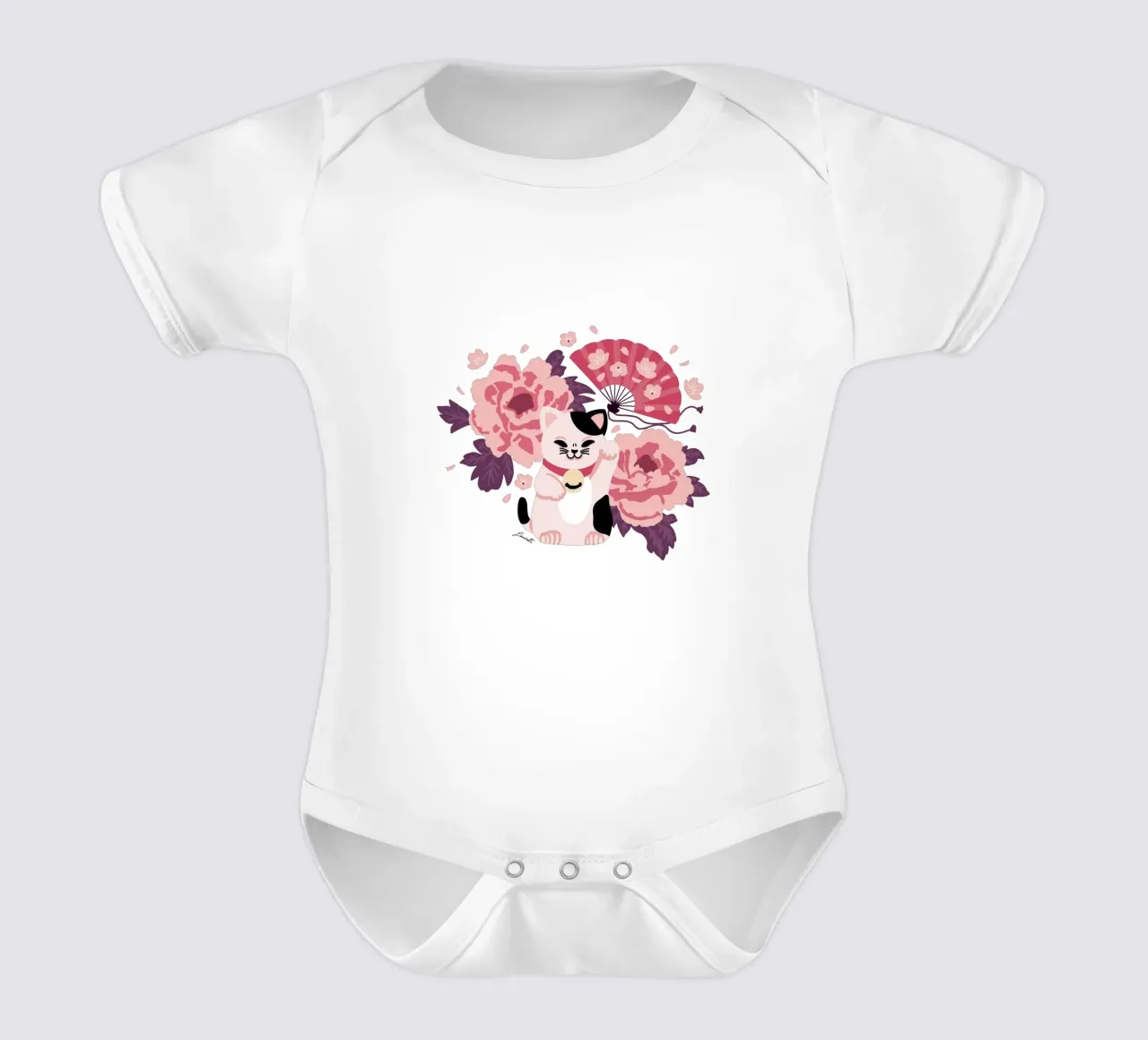 Maneki Neko 2 body neonato maniche corte da Lauretti Print
