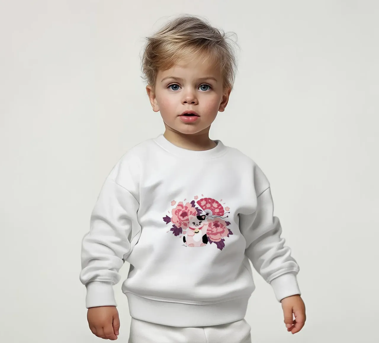 Maneki Neko 2 felpa neonato da Lauretti Print