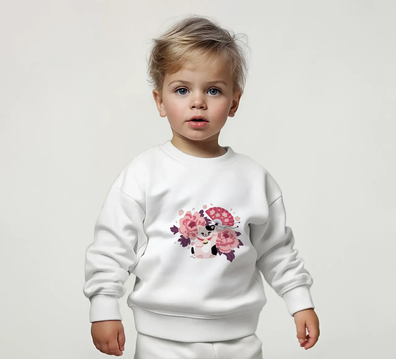 Maneki Neko 2 felpa neonato da Lauretti Print