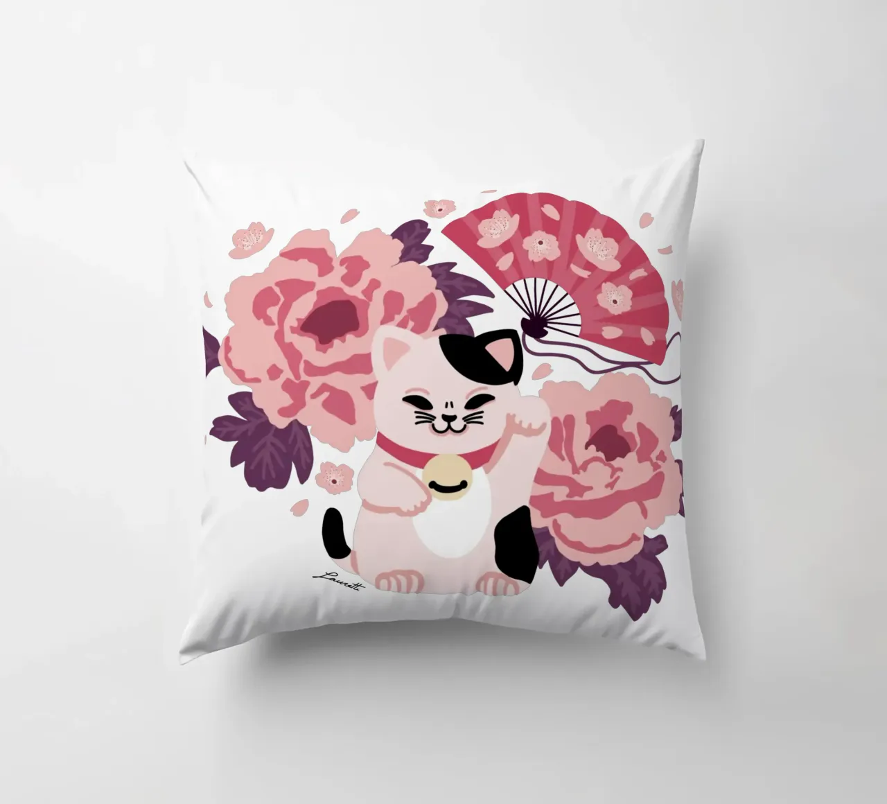 Maneki Neko 2 cuscino da Lauretti Print
