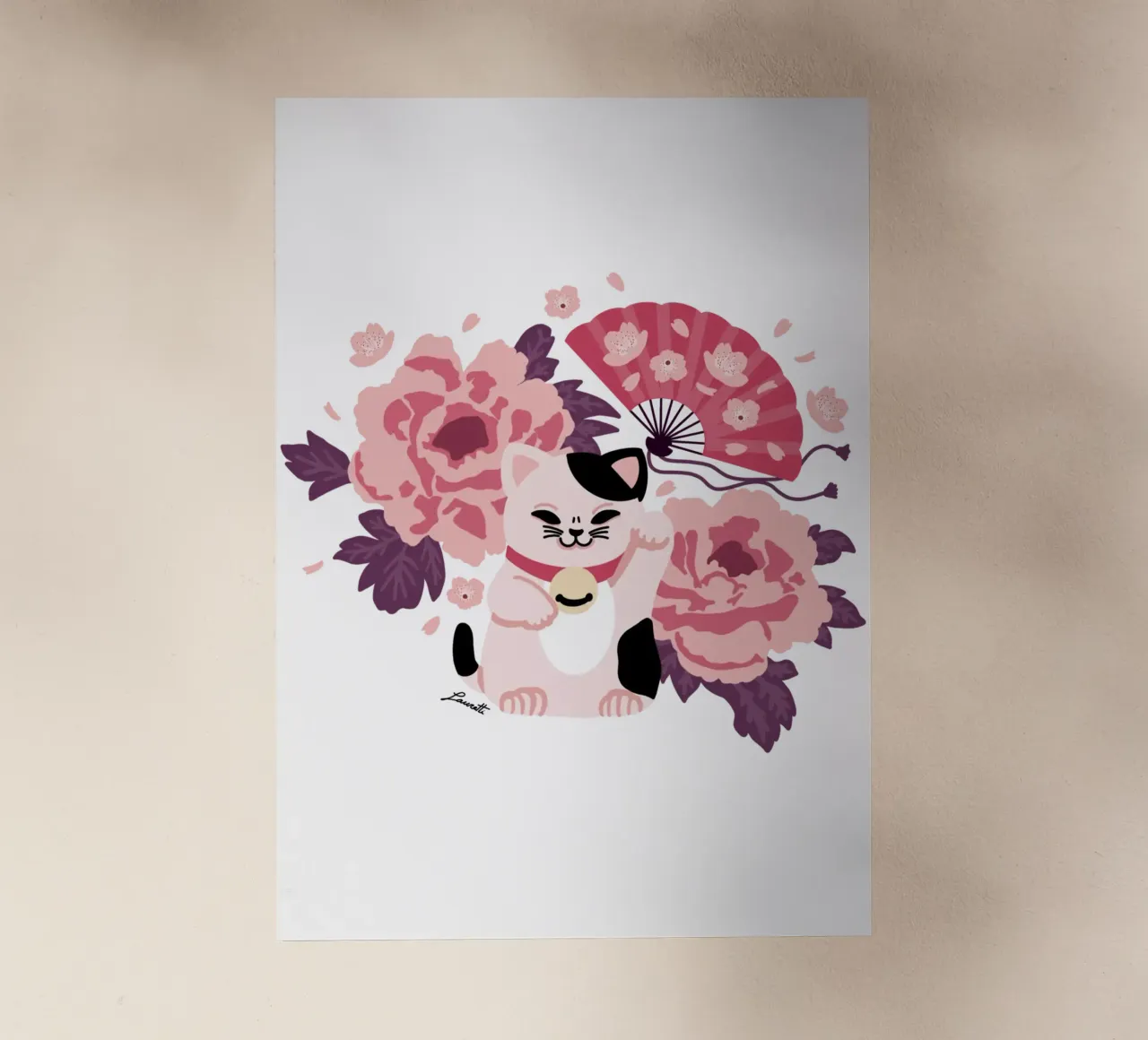 Maneki Neko 2 pellicola backlit da Lauretti Print