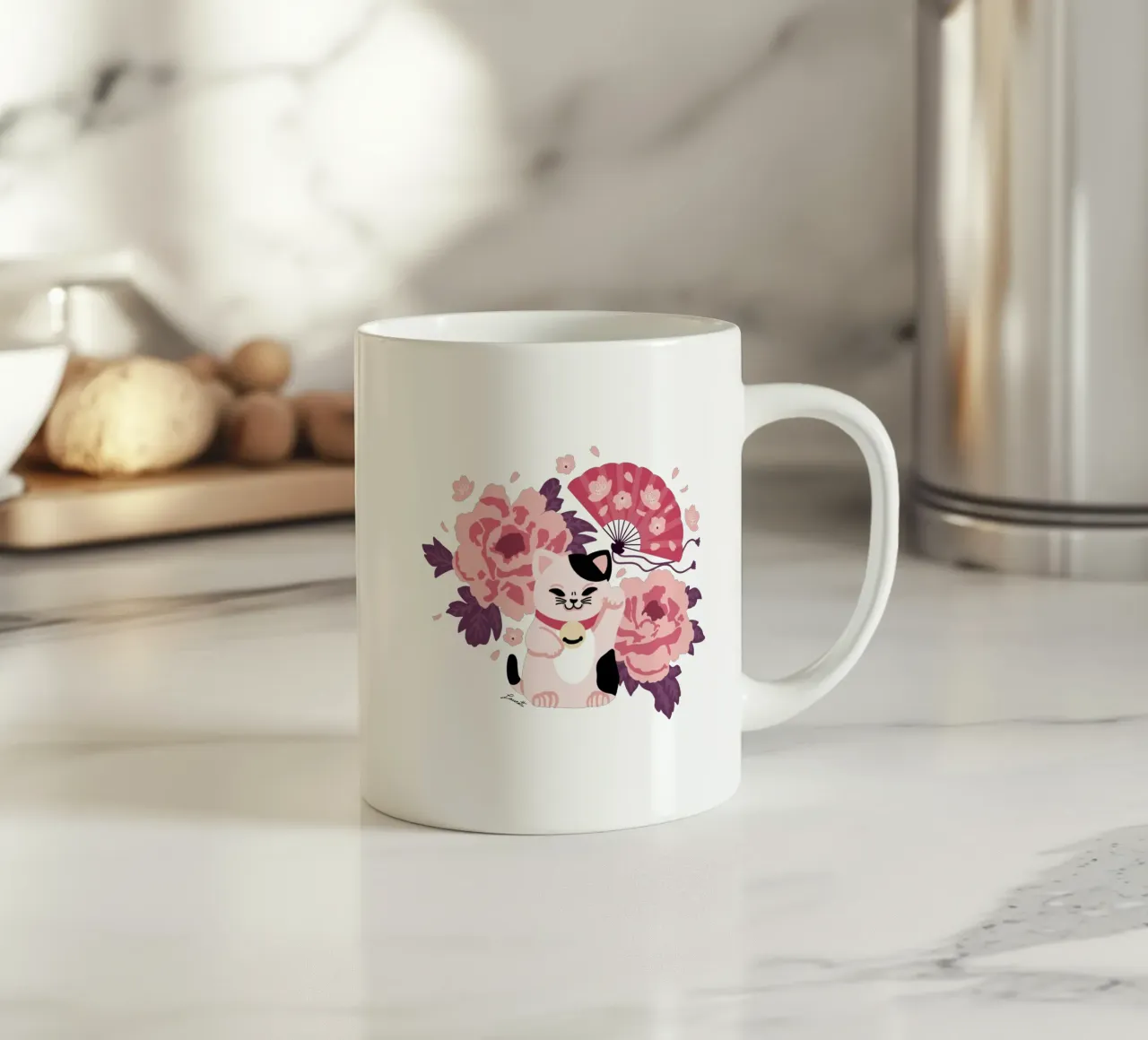 Maneki Neko 2 tazza in ceramica da Lauretti Print