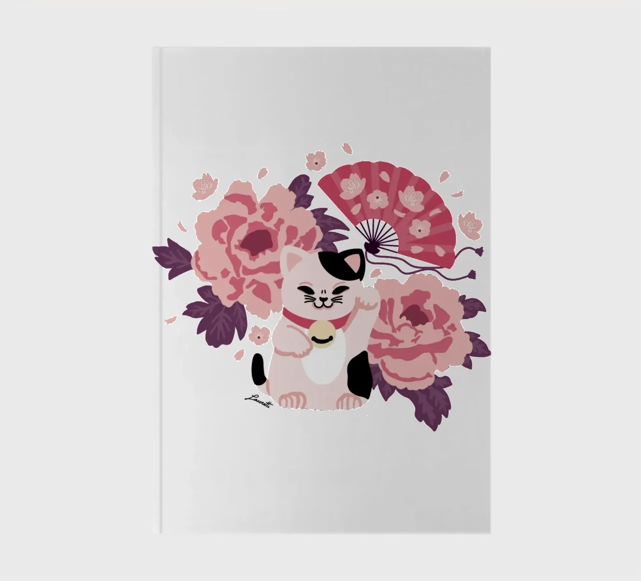 Maneki Neko 2 notebook by Lauretti Print