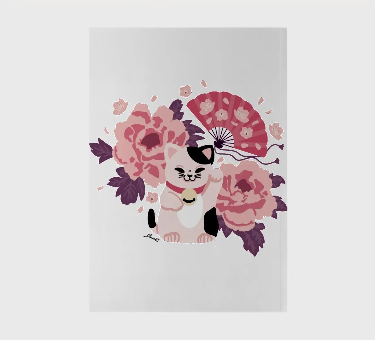 Maneki Neko 2 notebook by Lauretti Print
