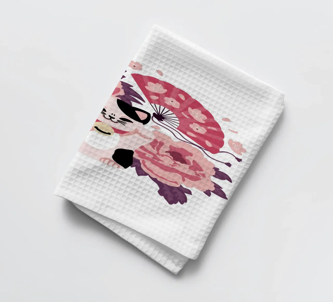 Maneki Neko 2 canovaccio da cucina da Lauretti Print