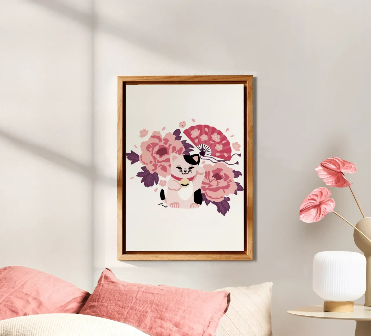 Maneki Neko 2 alluminio dibond da Lauretti Print