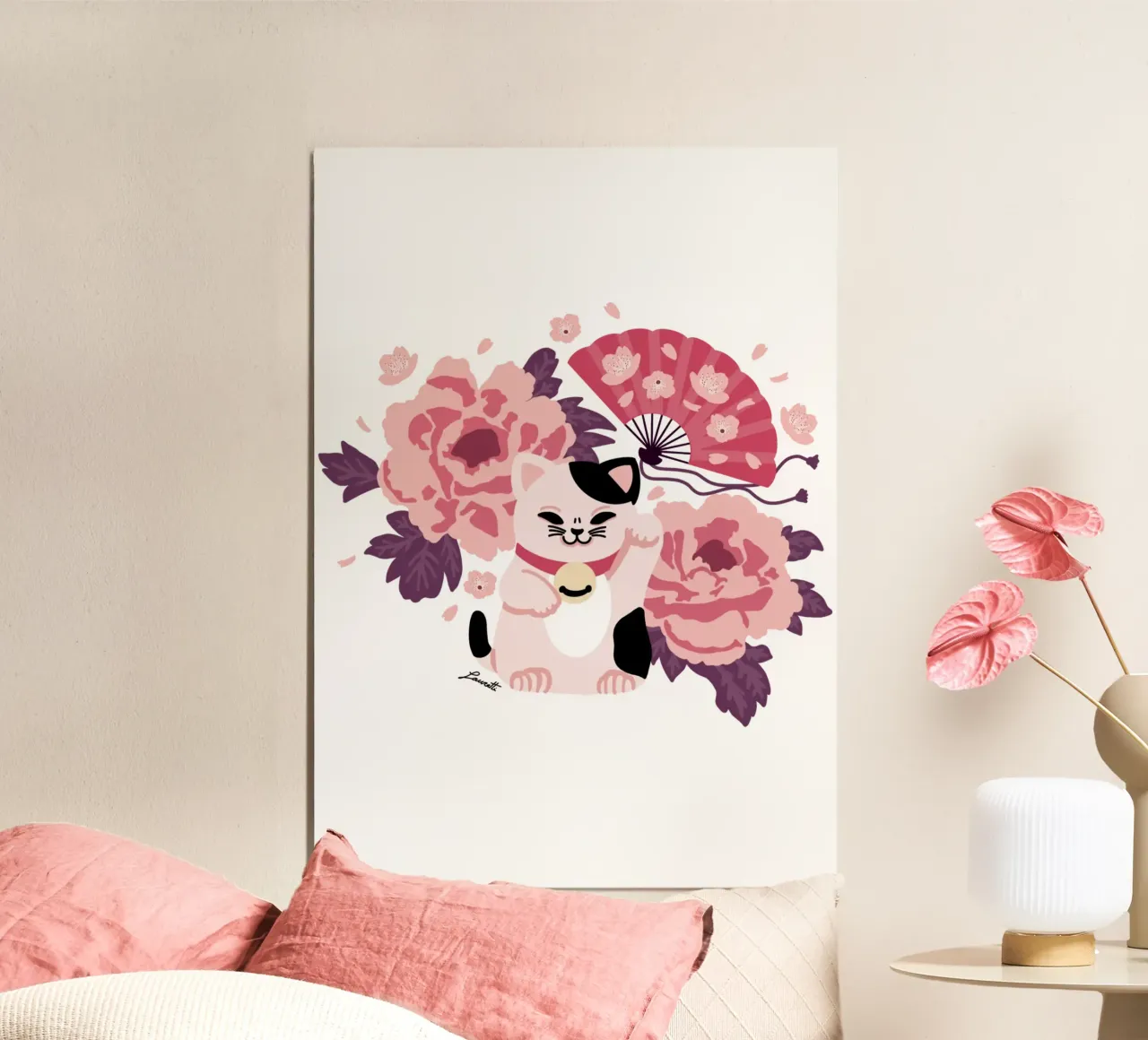 Maneki Neko 2 alluminio dibond da Lauretti Print