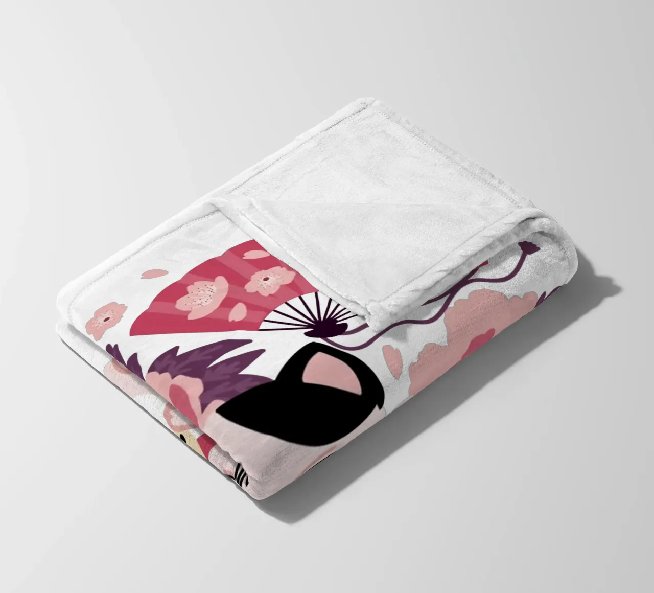 Maneki Neko 2 coperta in pile da Lauretti Print