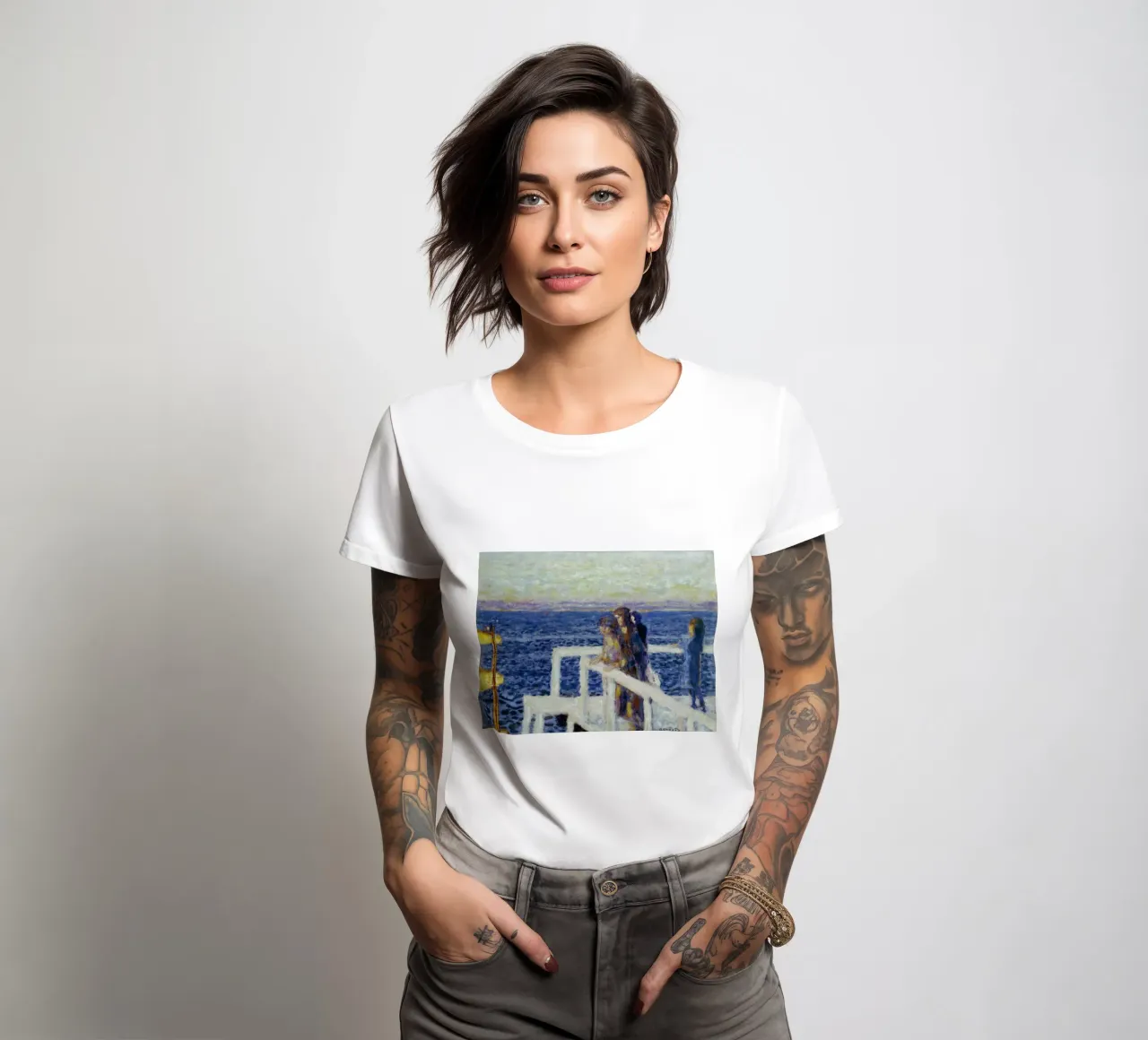 Bonnard - The promenade women's fitted t-shirt by ARTOTHEK