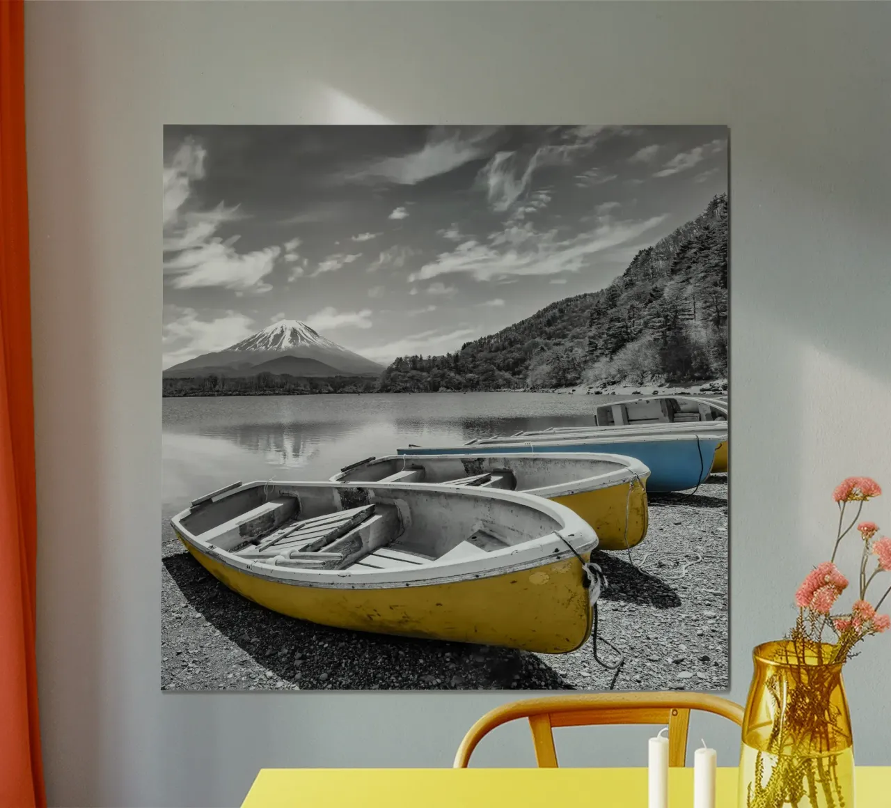 Il pittoresco lago Shoji con il Fuji | colourkey poster da Melanie Viola