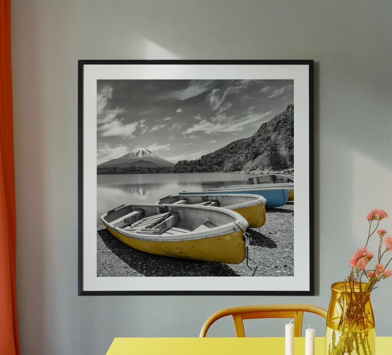 Il pittoresco lago Shoji con il Fuji | colourkey poster da Melanie Viola