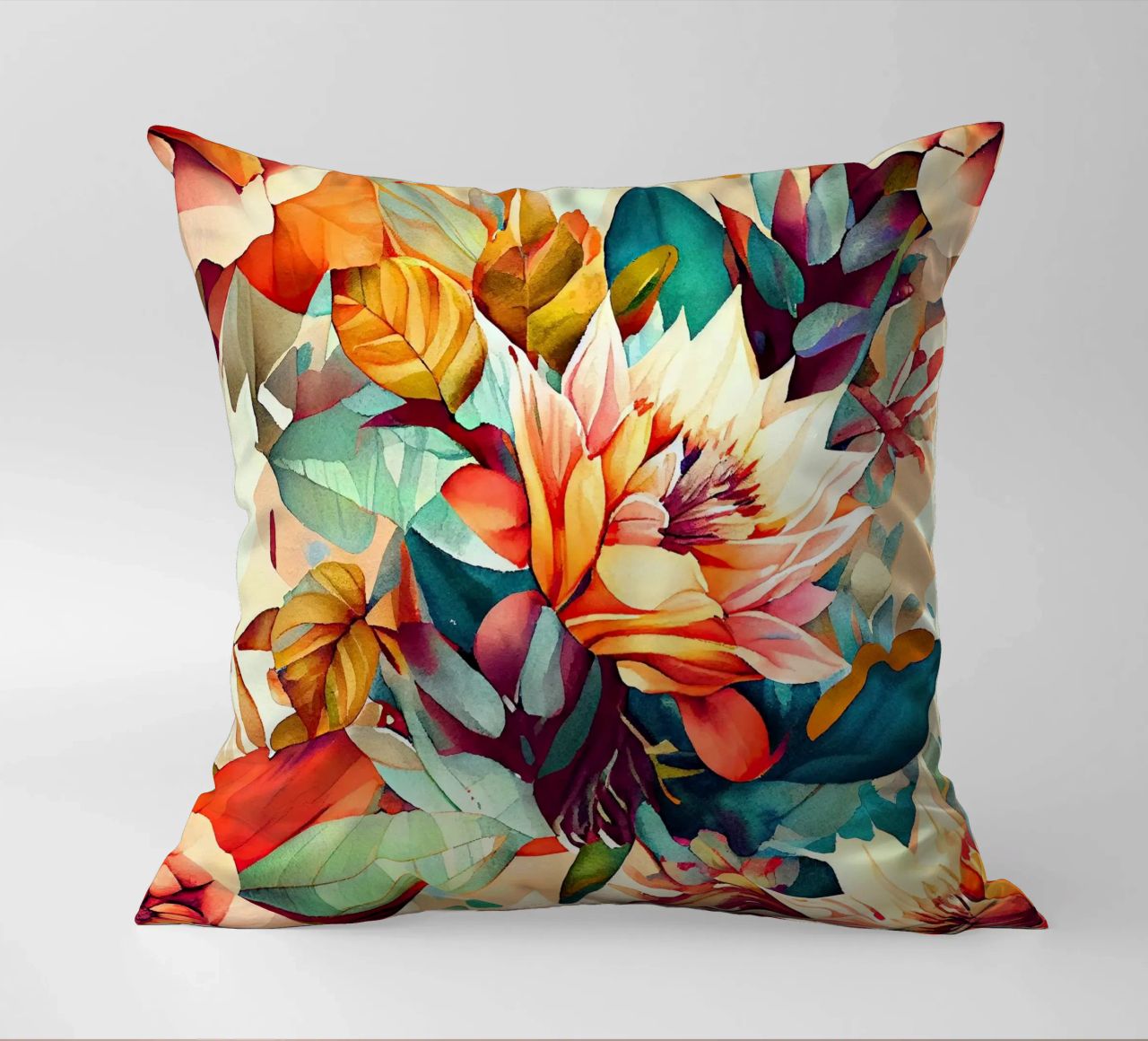 Autumn nature art decorative cushion by Justyna Jaszke JBJart