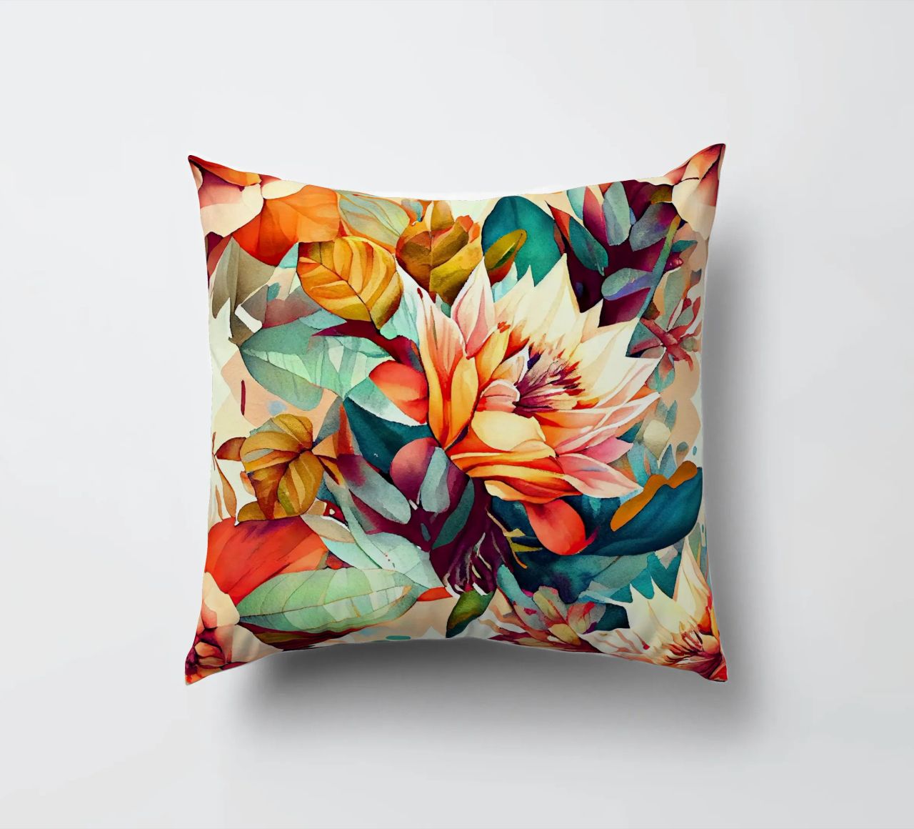 Autumn nature art decorative cushion by Justyna Jaszke JBJart