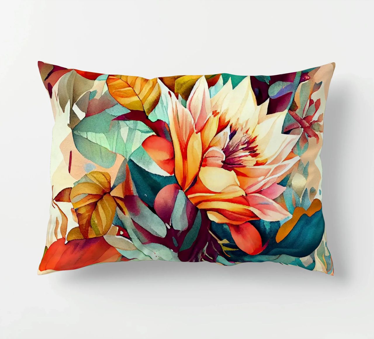 Autumn nature art decorative cushion by Justyna Jaszke JBJart