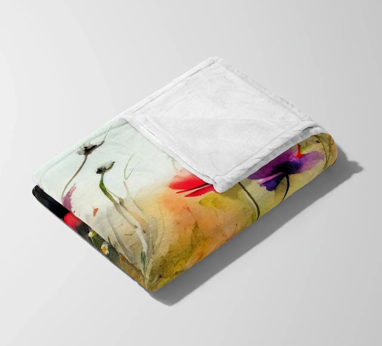 Idyllic meadow nature art fleece blanket by Justyna Jaszke JBJart