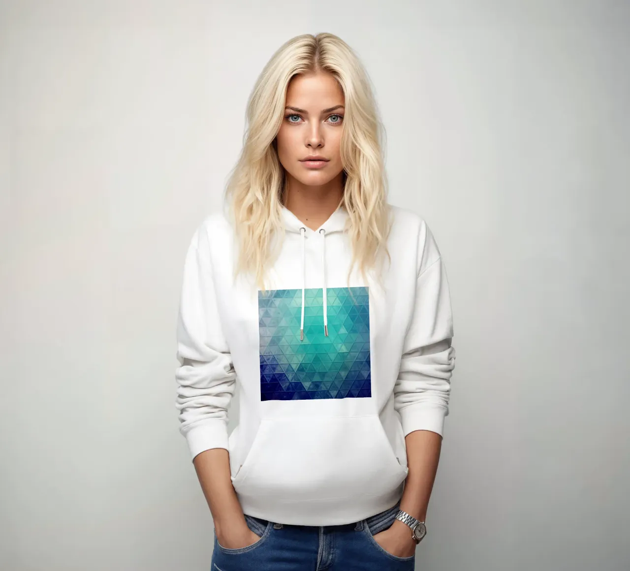 Mosaico blu felpa con cappuccio da Justyna Jaszke JBJart