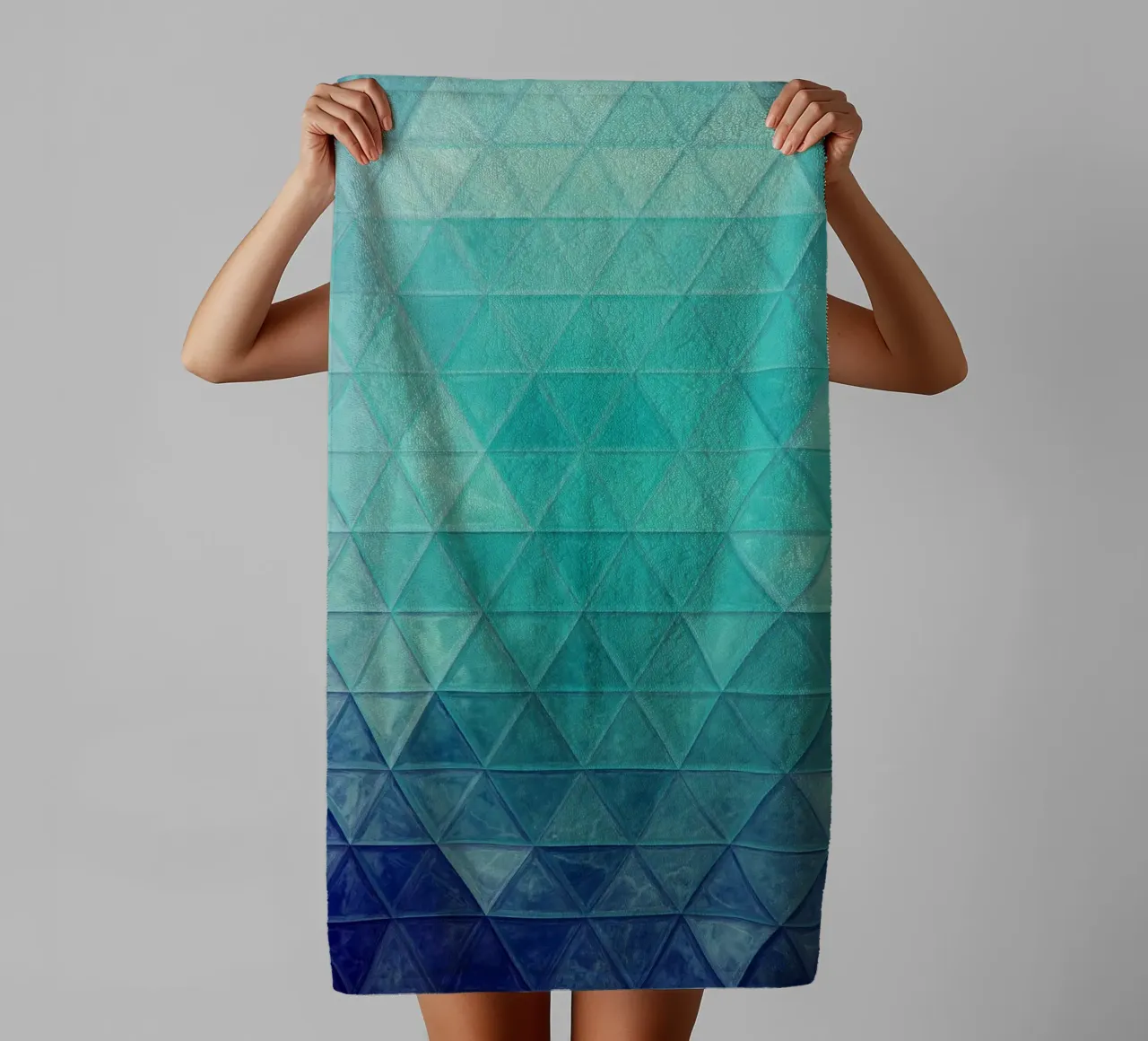 Blue mosaic art towel by Justyna Jaszke JBJart
