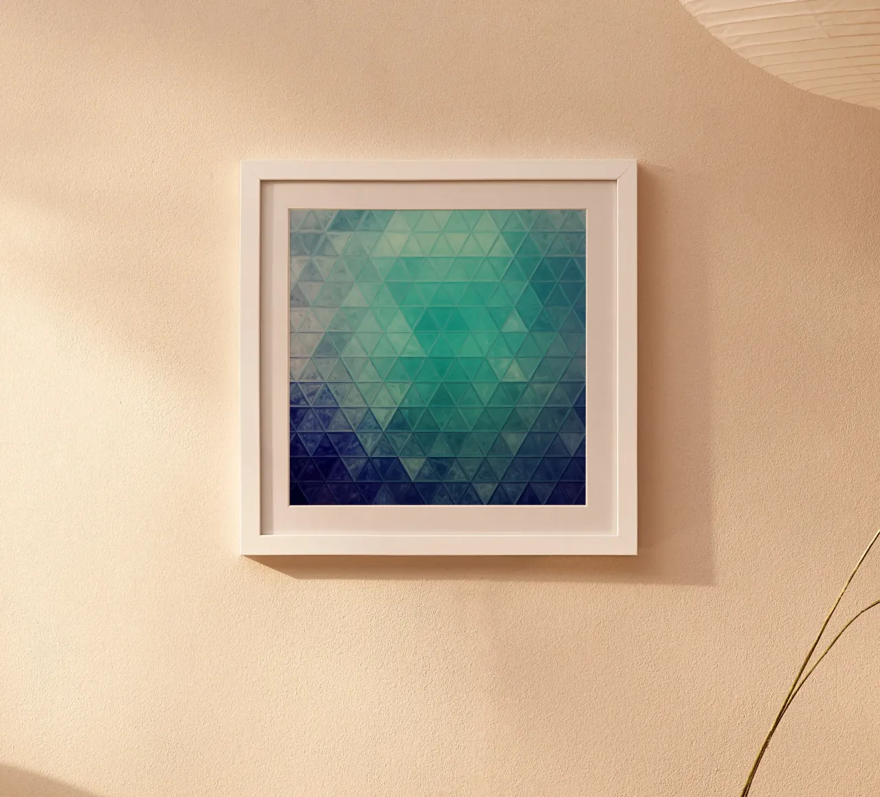 Mosaico blu poster con telaio in alluminio da Justyna Jaszke JBJart