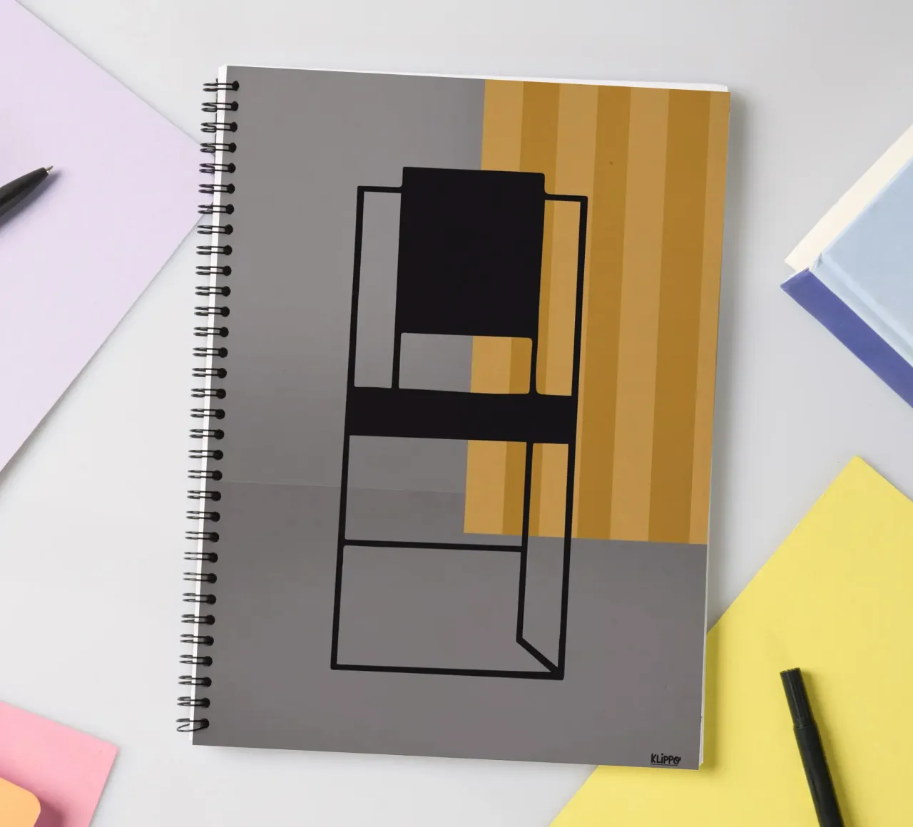 Minimal - Sedia nera diario ad anelli da Spunk