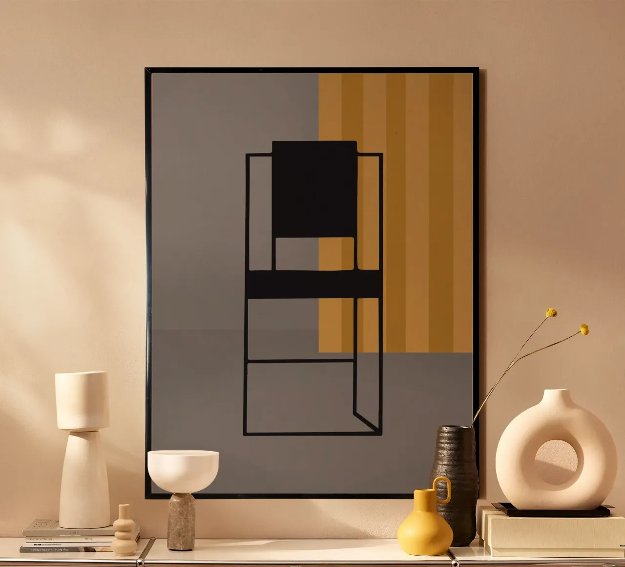 Minimal - Sedia nera carta hahnemühle da Spunk