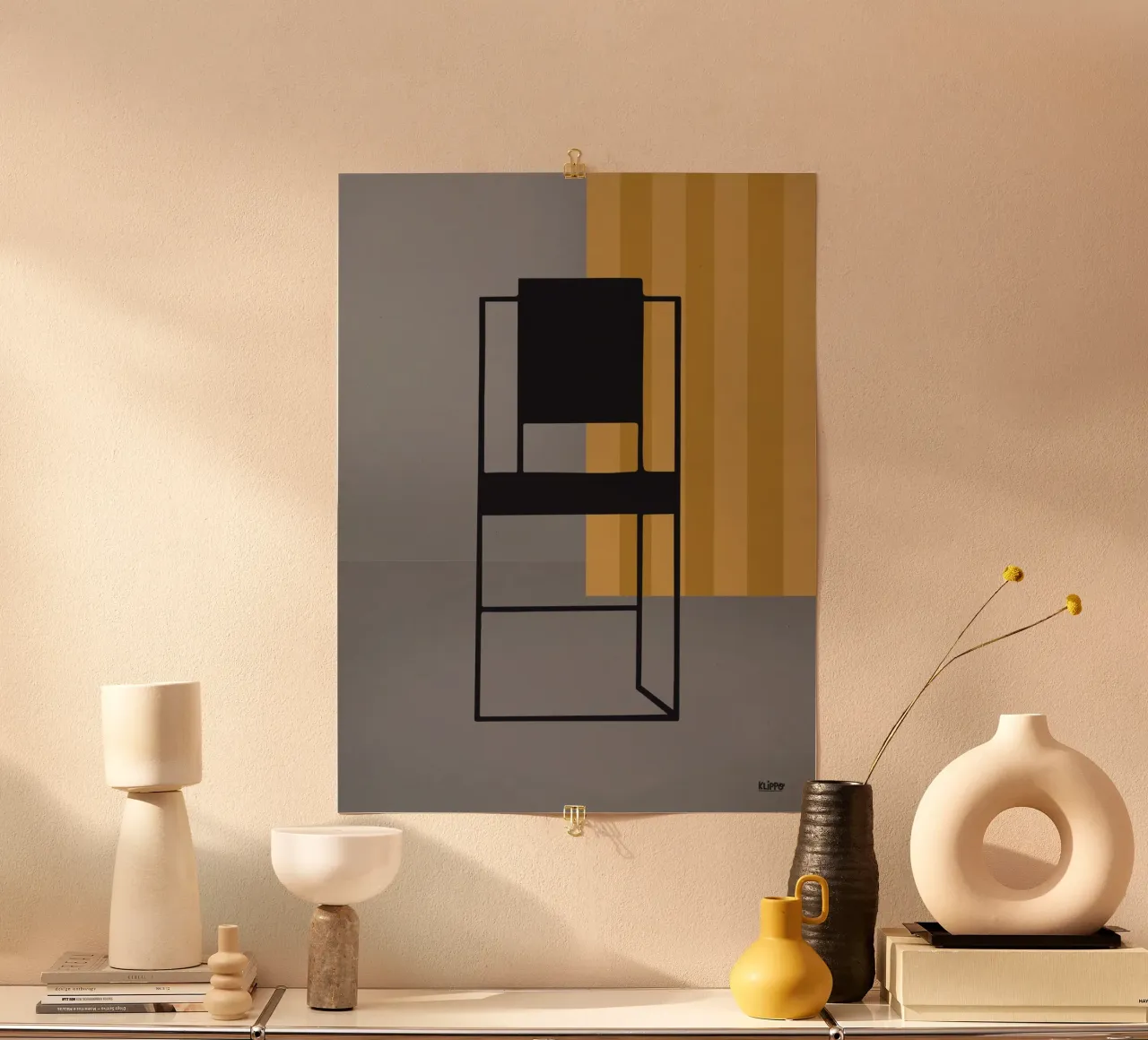 Minimal - Sedia nera carta hahnemühle da Spunk