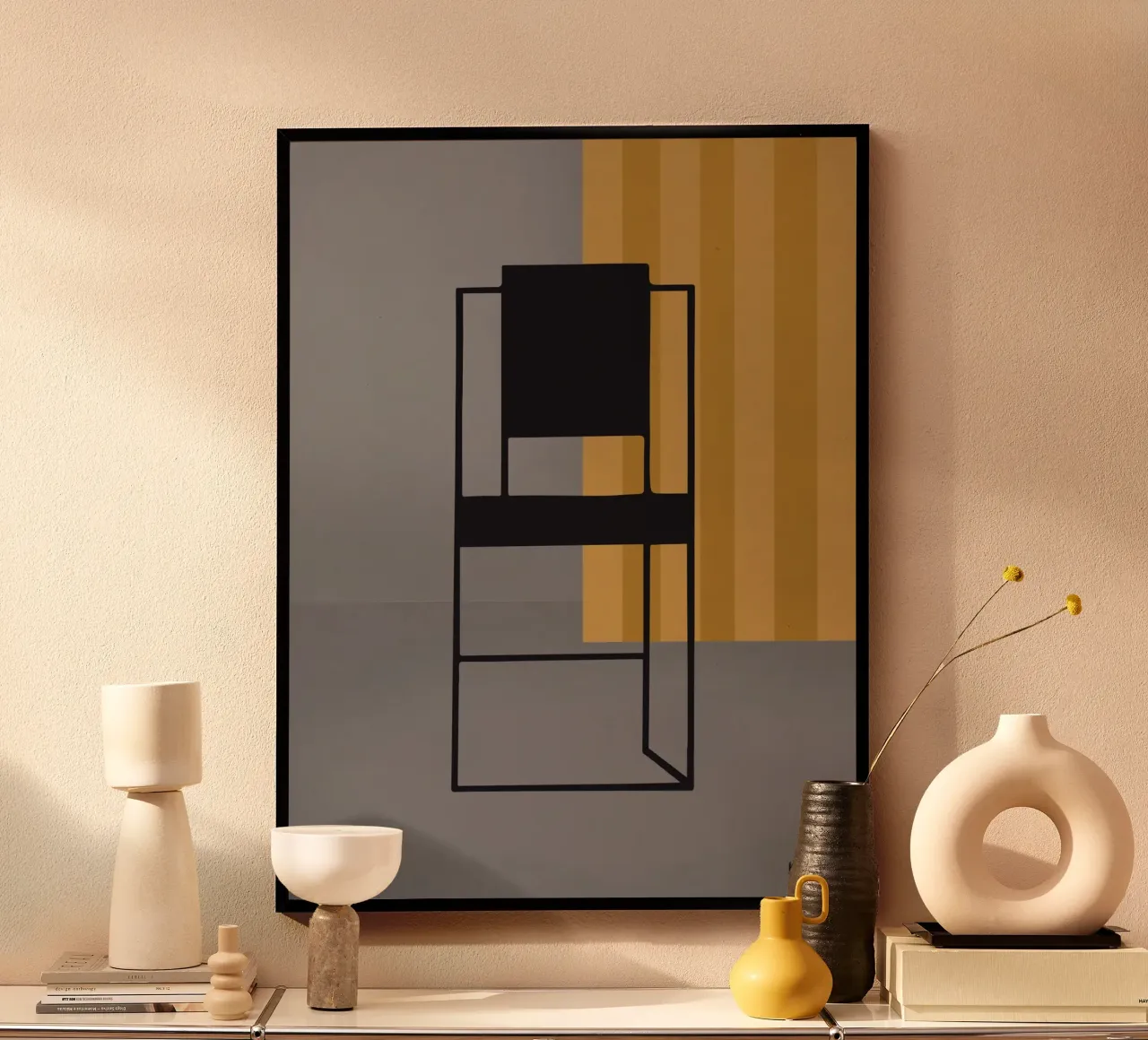 Minimal - Sedia nera carta hahnemühle da Spunk