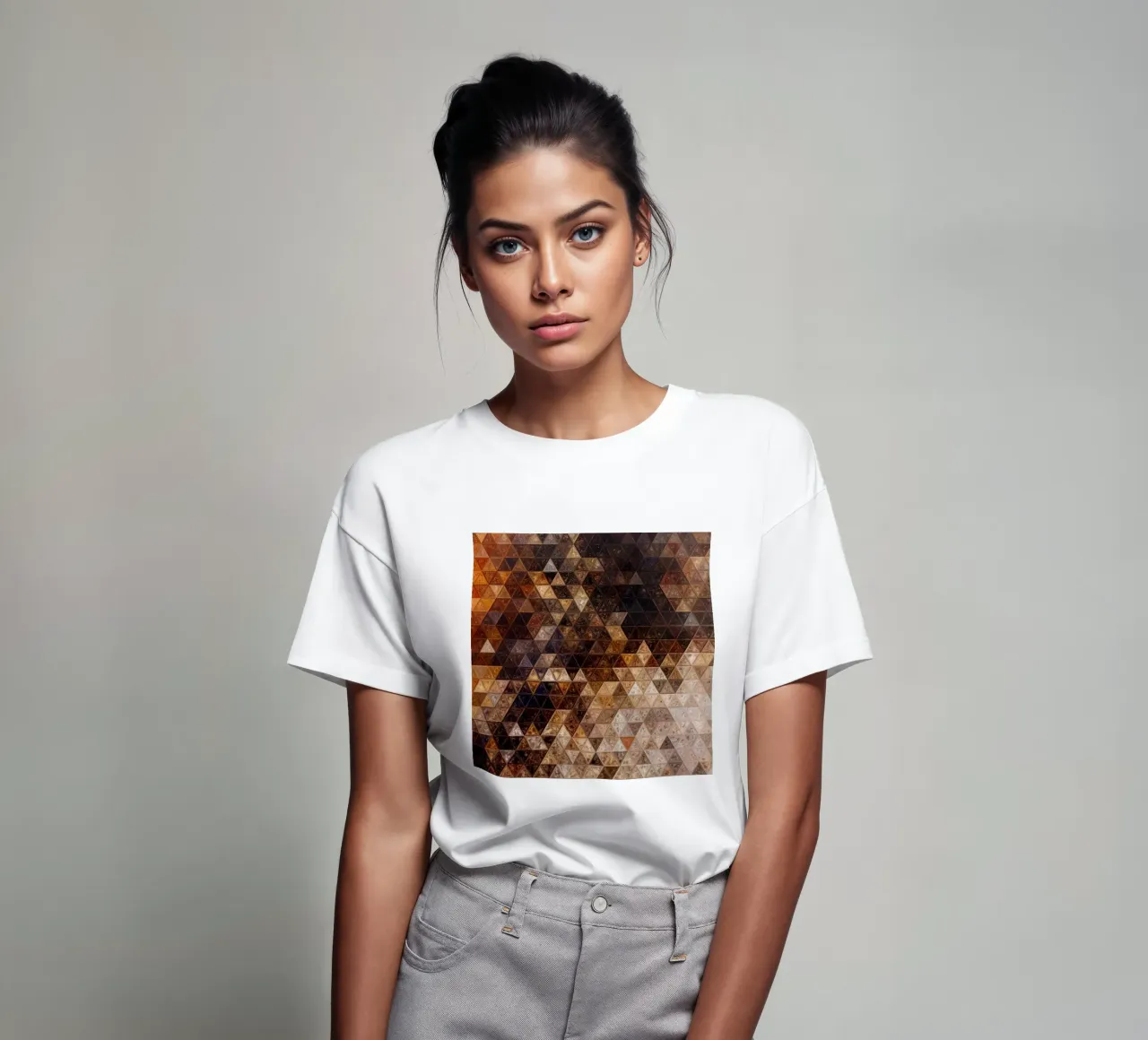Arte del mosaico marrone t-shirt da Justyna Jaszke JBJart