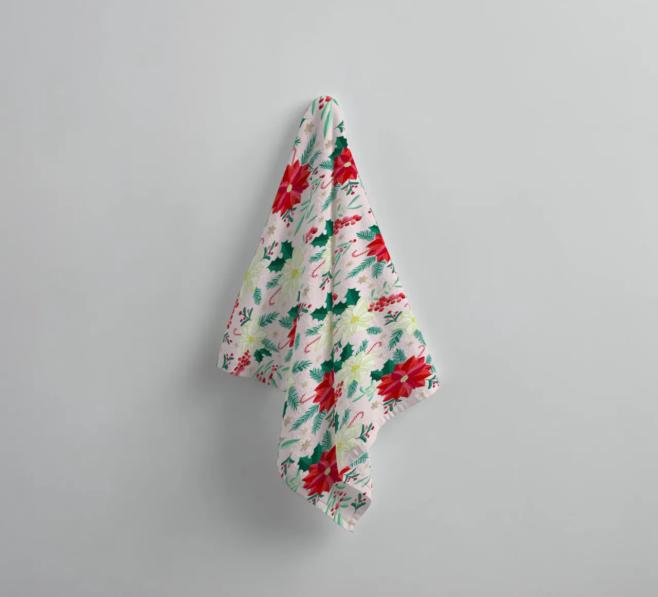 Le bébé du Père Noël. Étoiles de Noël, branches de sapin, cannes à sucre serviette de bain de CalliLetters