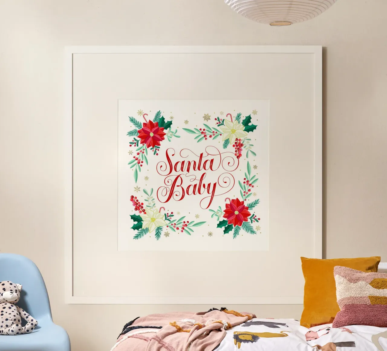 Le bébé du Père Noël. Étoiles de Noël, branches de sapin, cannes à sucre hahnemühle de CalliLetters