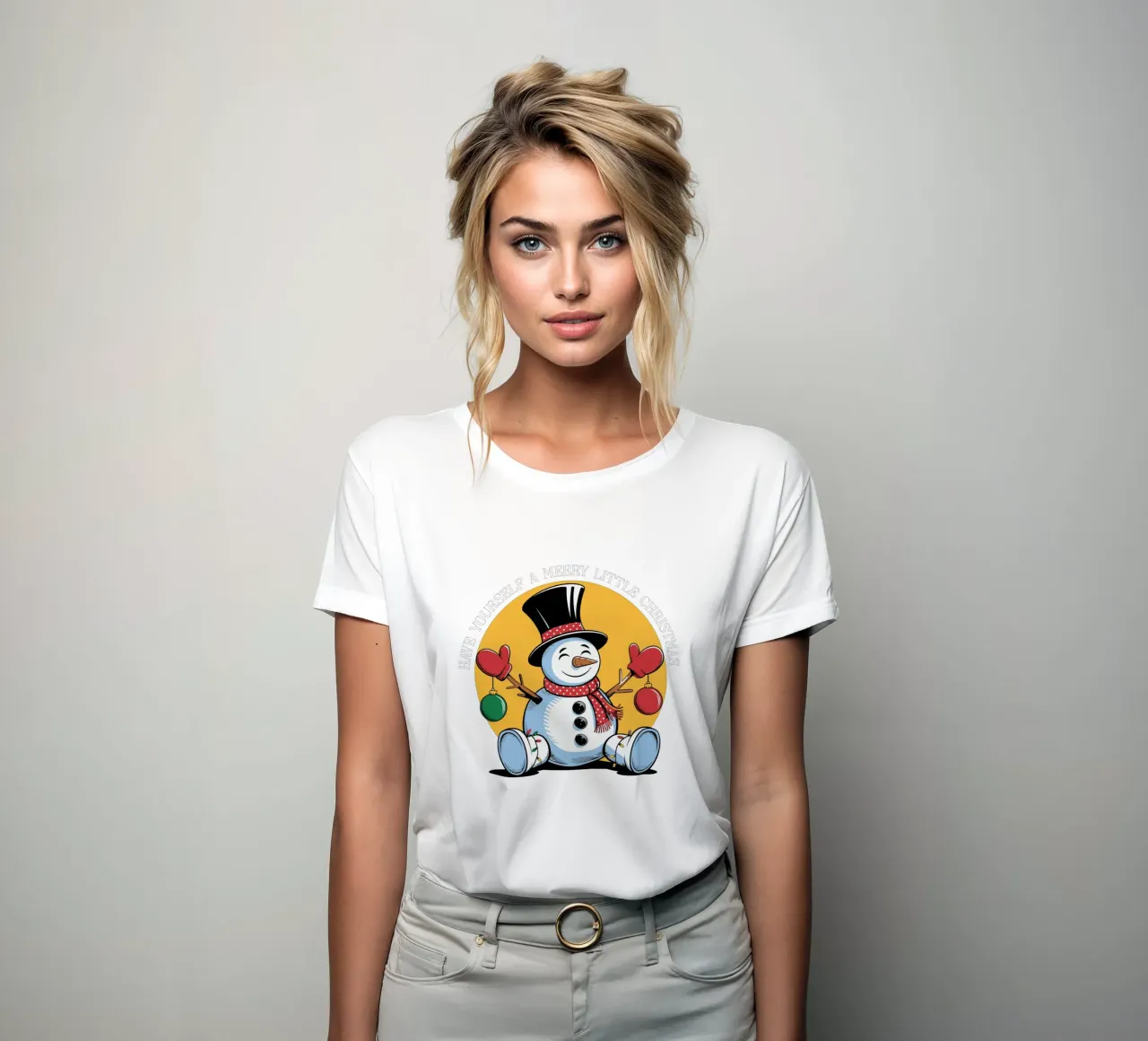 Have Yourself a Merry Little Christmas women's fitted t-shirt by edsonramosart