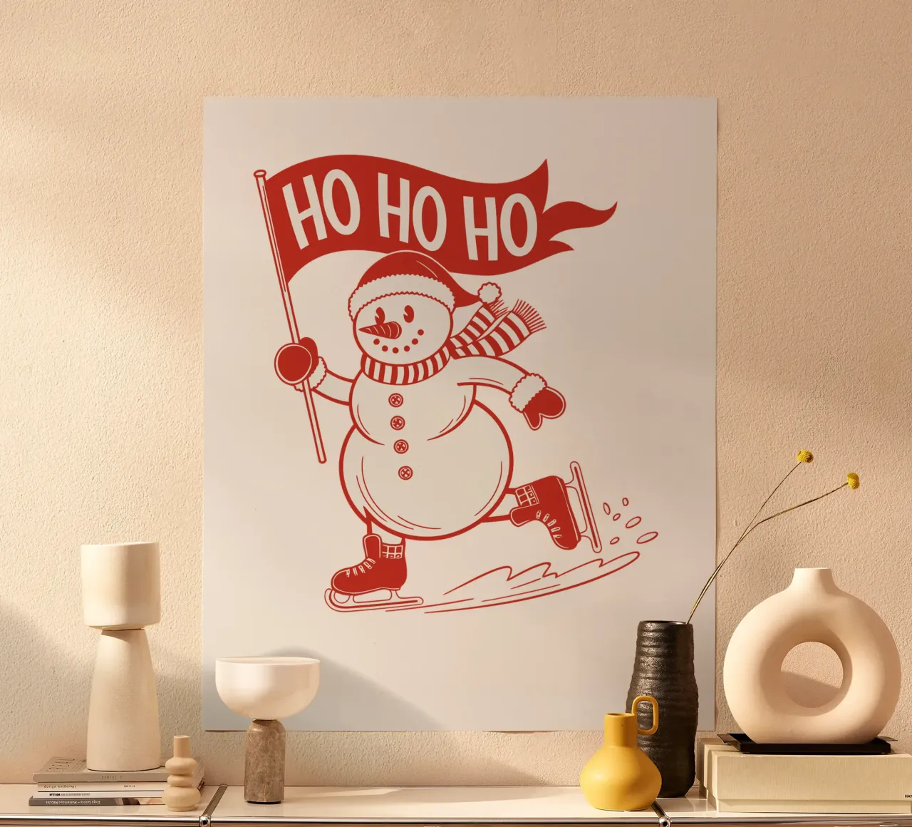 snowman ice skating carta hahnemühle da edsonramosart