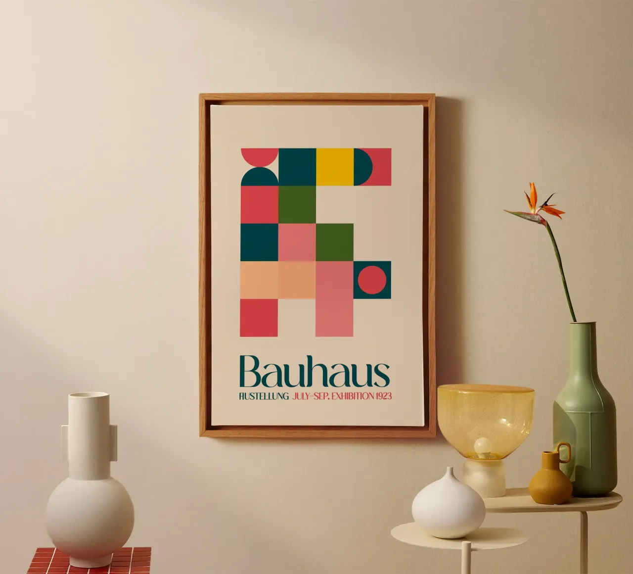 Emel Tunaboylu - Bauhaus-tentoonstelling 1923 Geometrico canvas met Baklijst van The Artcircle