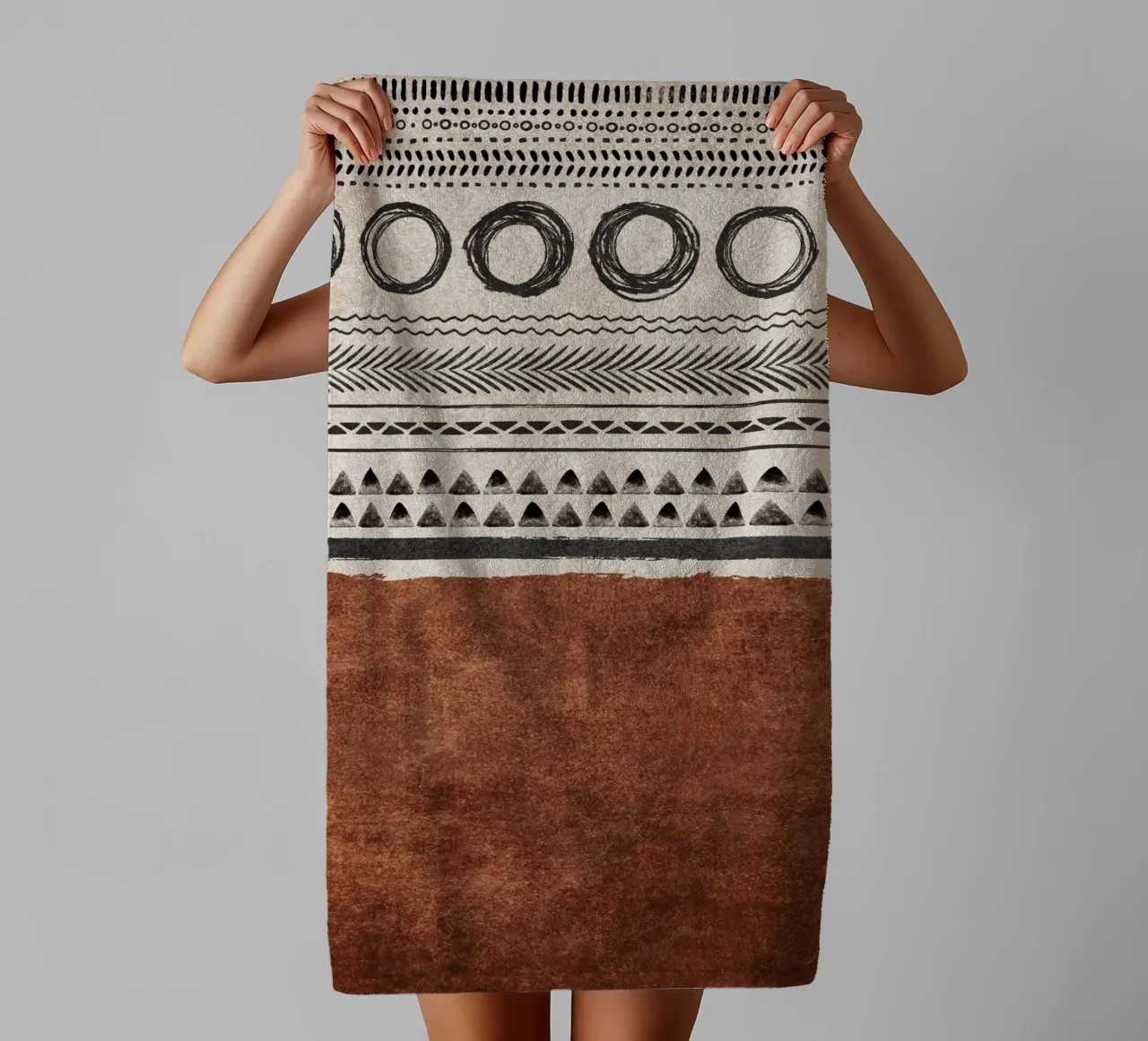 Emel Tunaboylu - Boho Structures 01 towel by The Artcircle