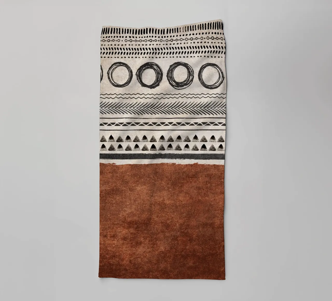 Emel Tunaboylu - Boho Structures 01 towel by The Artcircle