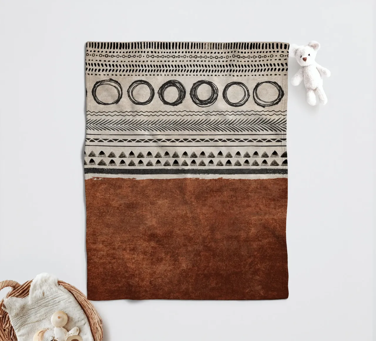 Emel Tunaboylu - Strutture Boho 01 coperta in pile da The Artcircle