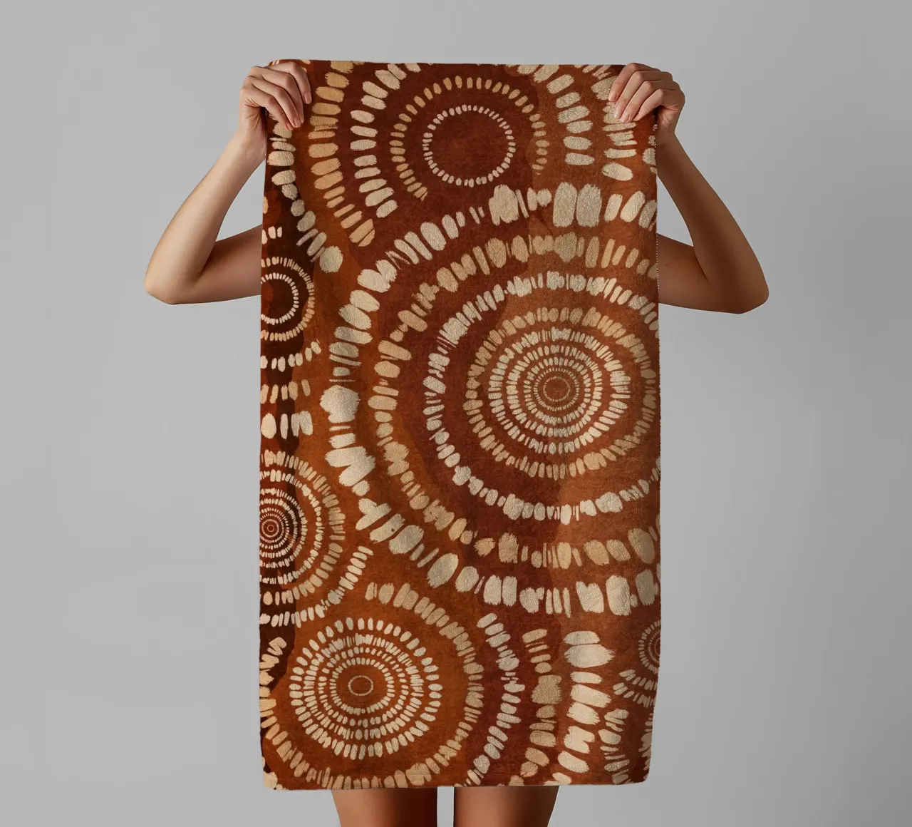 Emel Tunaboylu - Boho Structures 02 towel by The Artcircle