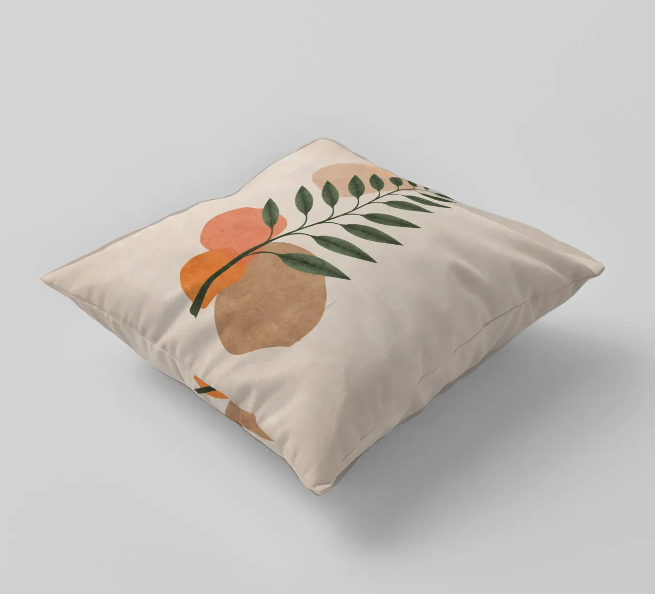 Emel Tunaboylu - Foglie di Boho 01 cuscino da The Artcircle