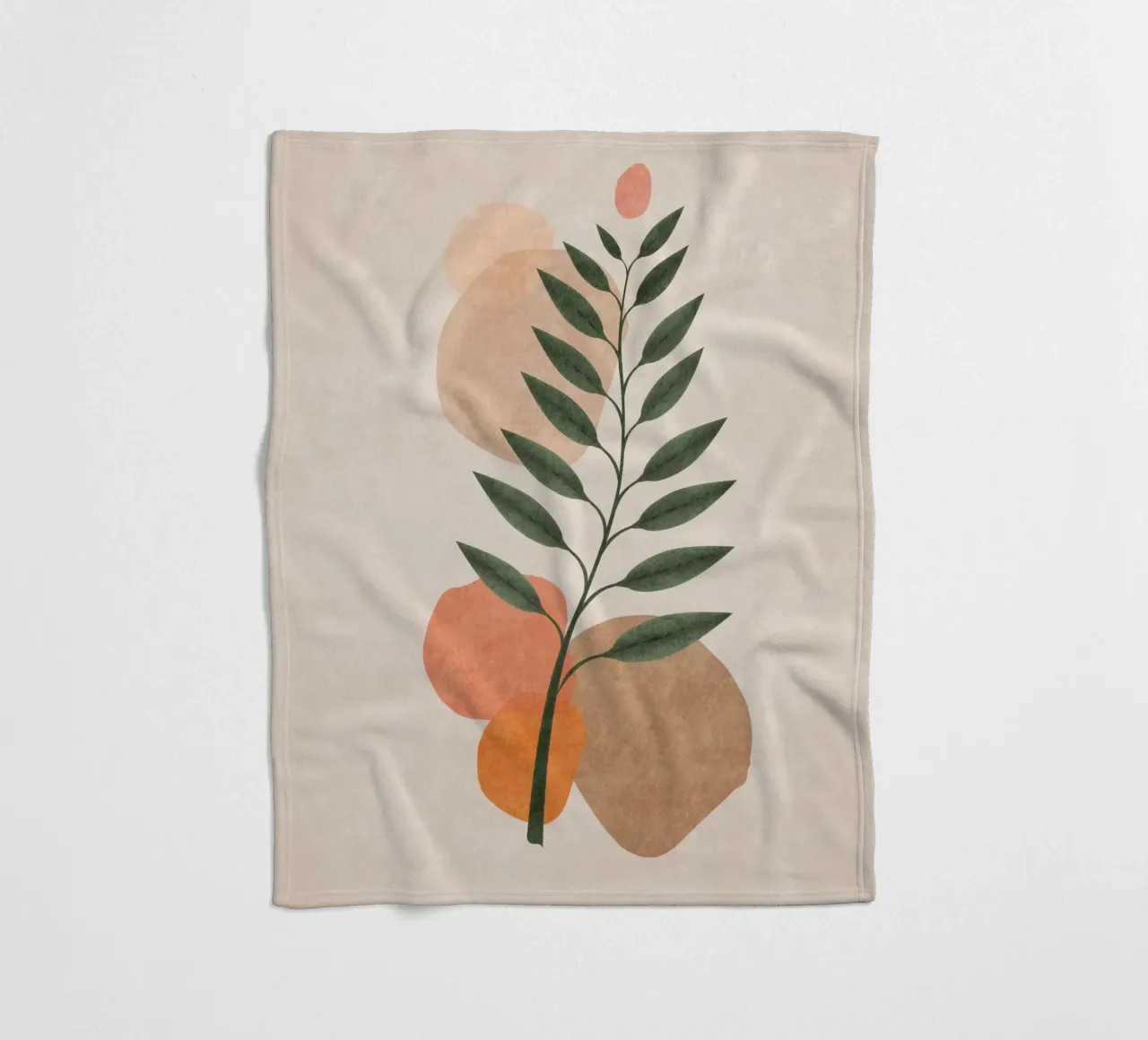 Emel Tunaboylu - Foglie di Boho 01 coperta in pile da The Artcircle