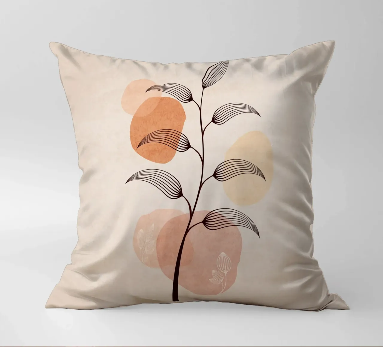 Emel Tunaboylu - Foglie di Boho 02 cuscino da The Artcircle