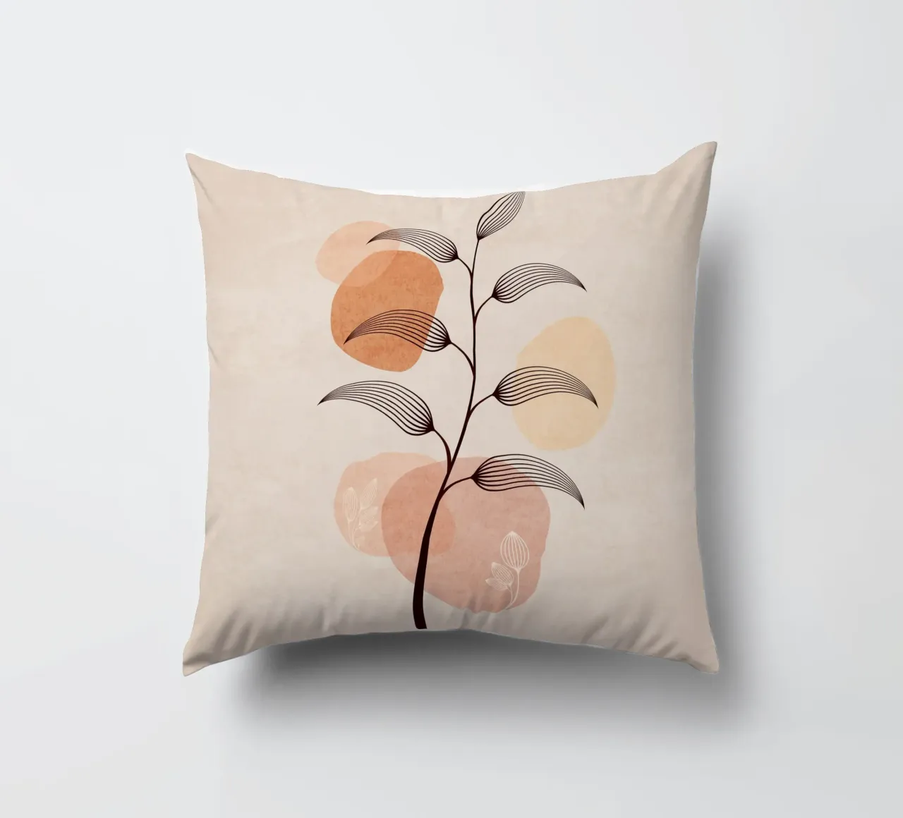 Emel Tunaboylu - Foglie di Boho 02 cuscino da The Artcircle