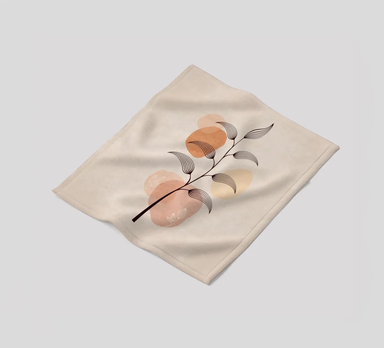 Emel Tunaboylu - Foglie di Boho 02 coperta in pile da The Artcircle