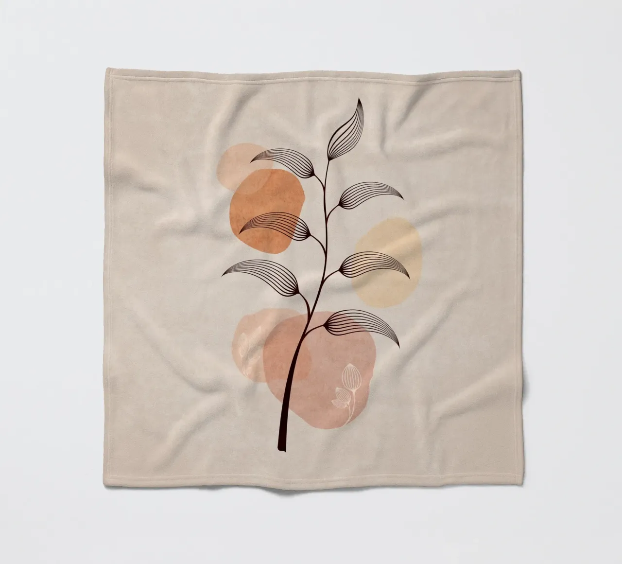 Emel Tunaboylu - Foglie di Boho 02 coperta in pile da The Artcircle