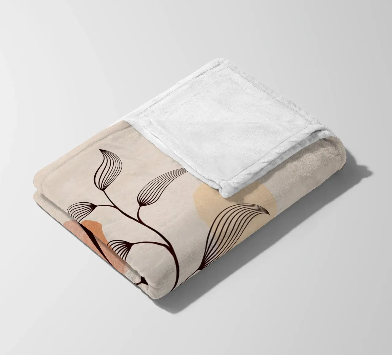 Emel Tunaboylu - Foglie di Boho 02 coperta in pile da The Artcircle